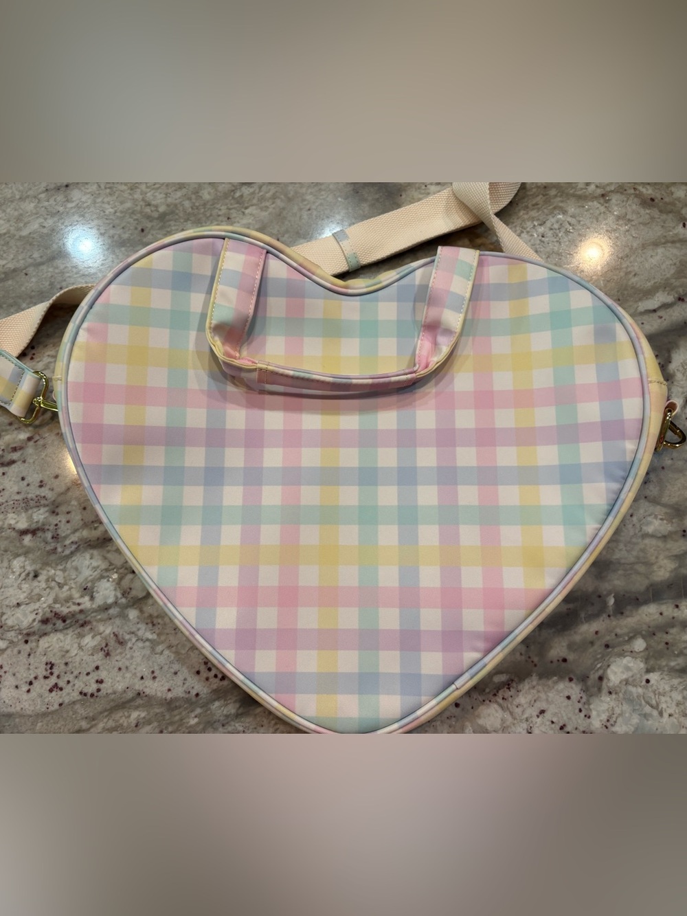 Rainbow Gingham Heart Tote- New w Tags - unpatched - Stoney Clover Lane - Picture 1 of 8